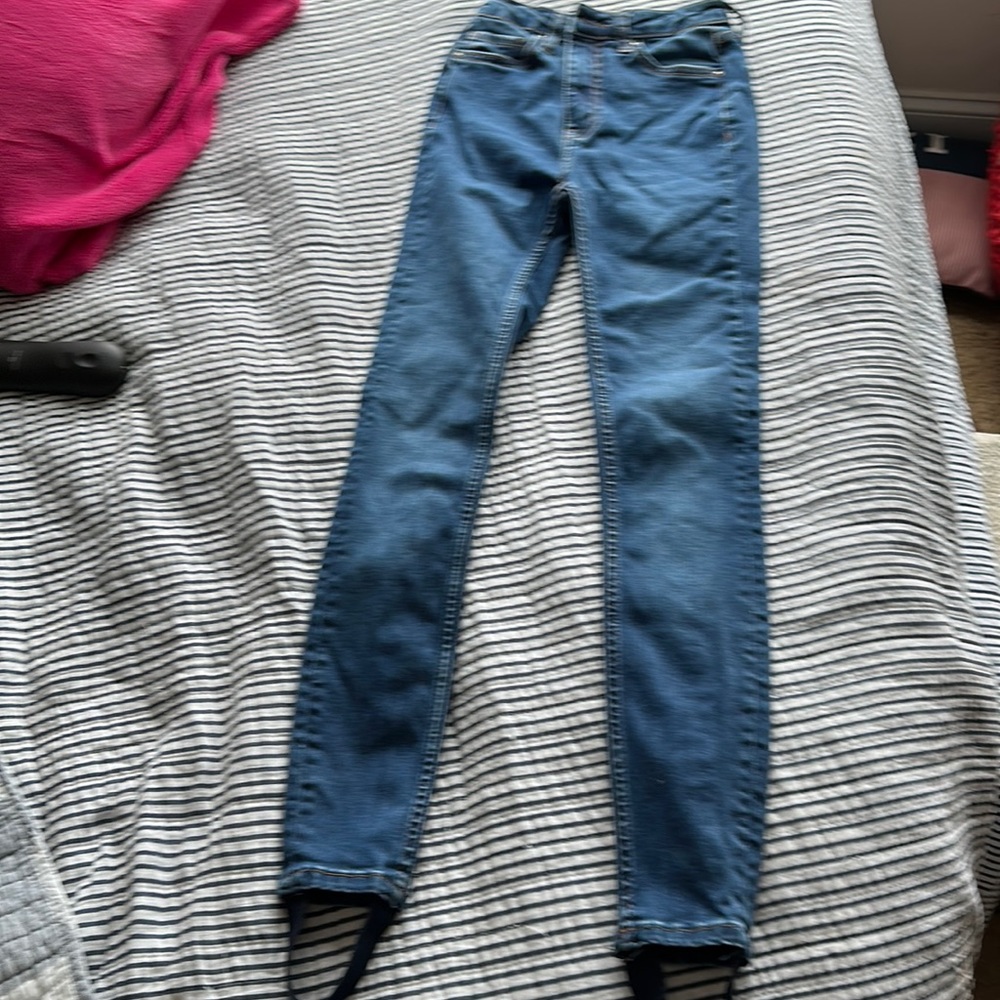 Free People high waist stirrup Jeggings. Super stretch size 24 waist.